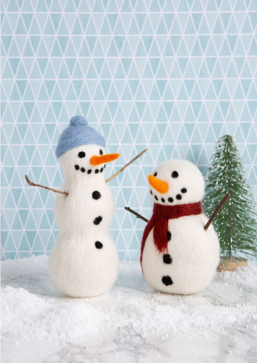 Hawthorn Handmade Snowmen Needle Felting Kit - Art Noise