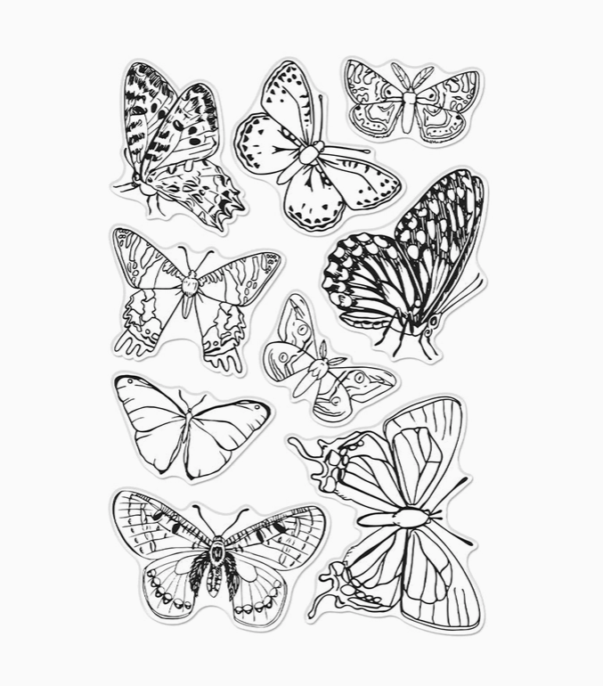 Hero Arts Beautiful Butterflies Clear Stamp Set - Art Noise