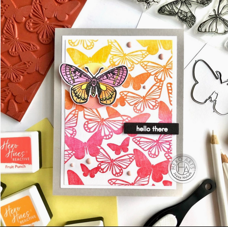 Hero Arts Beautiful Butterflies Clear Stamp Set - Art Noise