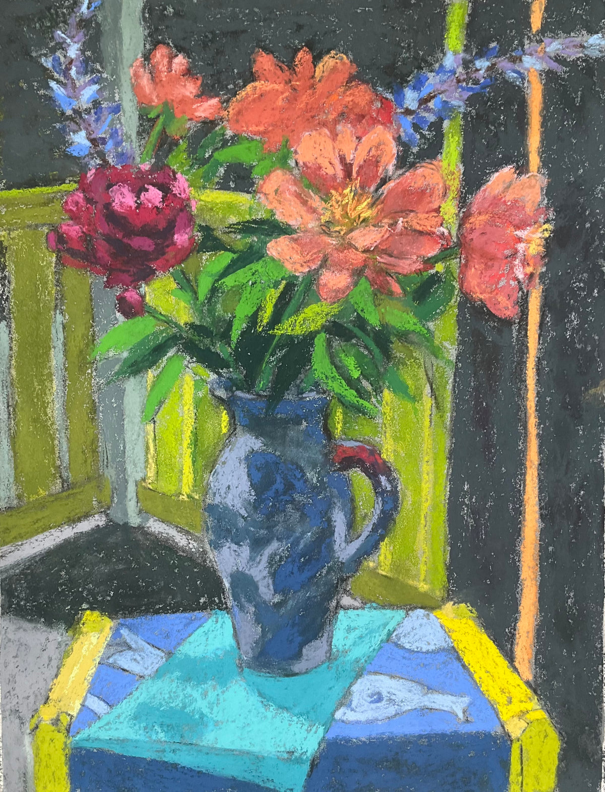 Margaret Hughes: Still Life at Su&#39;s Studio with blue jug