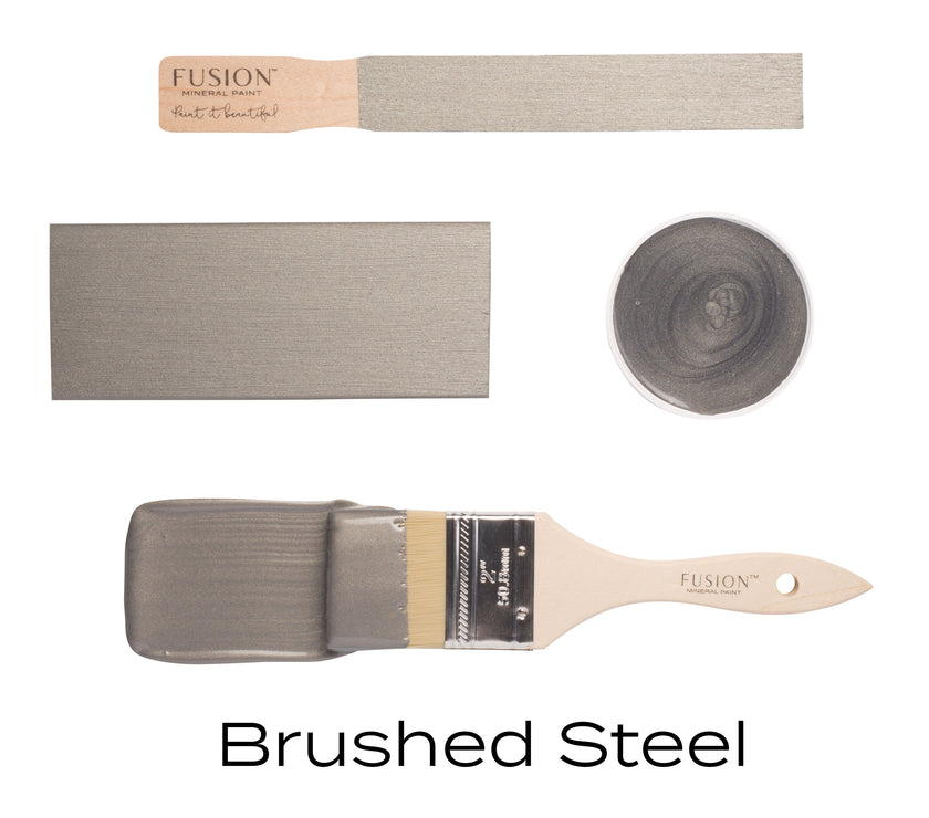 Fusion Mineral Paint Metallic Brushed Steel