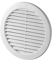 Byson Round Air Vent Grilles, Plastic with Screen - White
