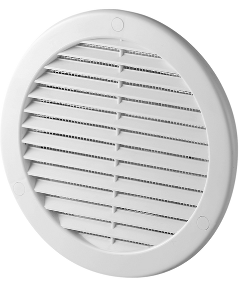 Byson Round Air Vent Grilles, Plastic with Screen - White