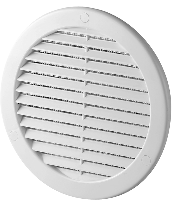 Byson Round Air Vent Grilles, Plastic with Screen - White