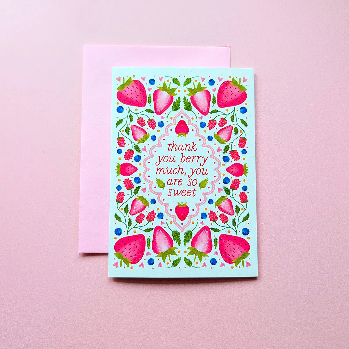  Thank You Berry Much | Mini Greeting Card Cheeky Peach Designs Cards art-noise.myshopify.com thank-you-berry-much-mini-greeting-card