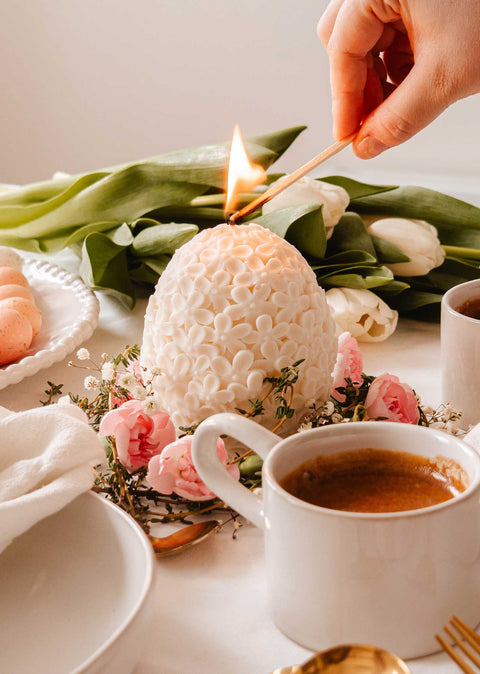 The Floral Egg - Decorative Candle Mimi & August Candles art-noise.myshopify.com the-floral-egg-decorative-candle