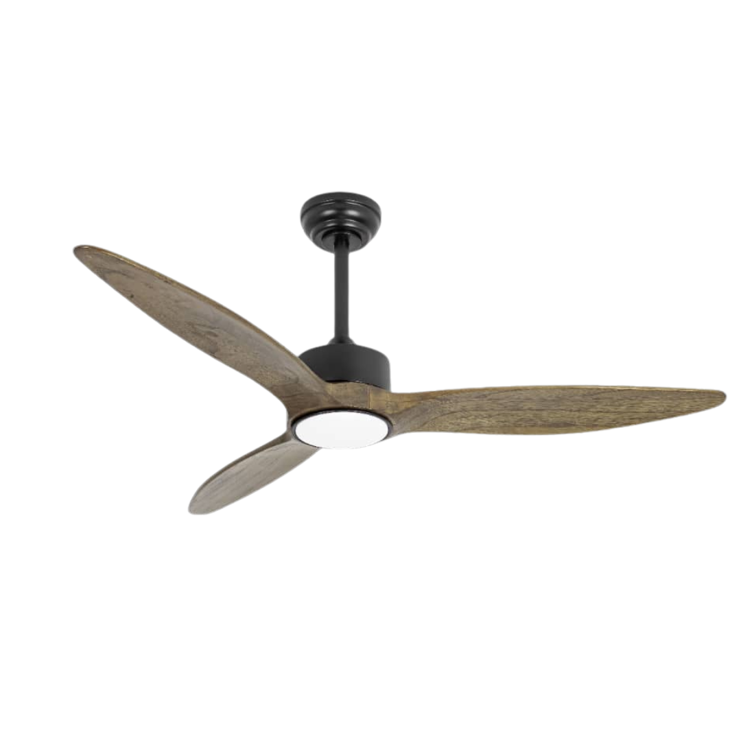 BysonX Propelaire 52-Inch Solid Wood Ceiling Fan with LED Light & Remote – Aviation-Inspired, cETLus Certified