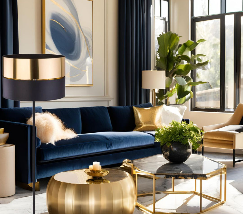 HILTON Black Gold Floor Lamp