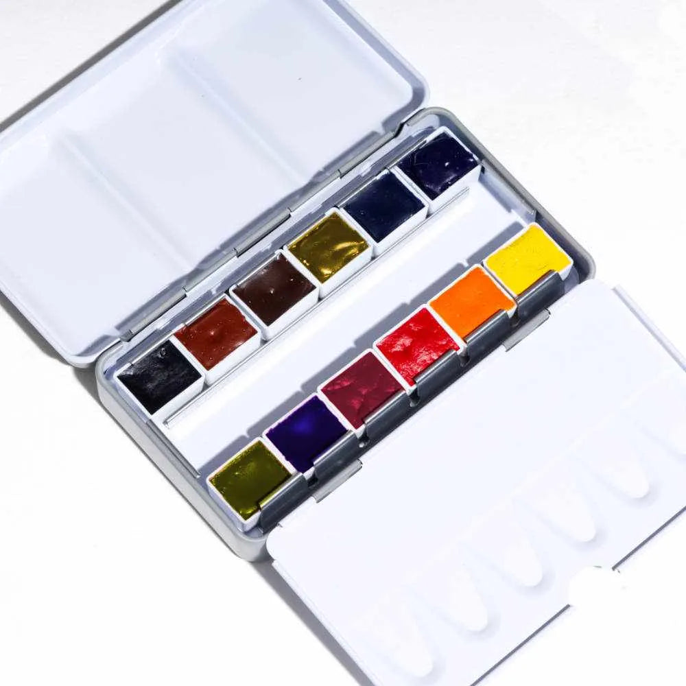  Half-Pan Watercolour Tin of 12 Colours Tri-Art Mfg. watercolours art-noise.myshopify.com half-pan-watercolour-set