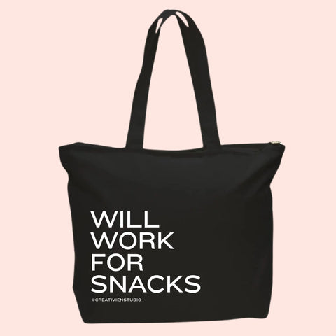 Will Work for Snacks Tote Bag Creativien product_type art-noise.myshopify.com will-work-for-snacks-tote-bag Will Work for Snacks Tote Bag Creativien  art-noise.myshopify.com will-work-for-snacks-tote-bag