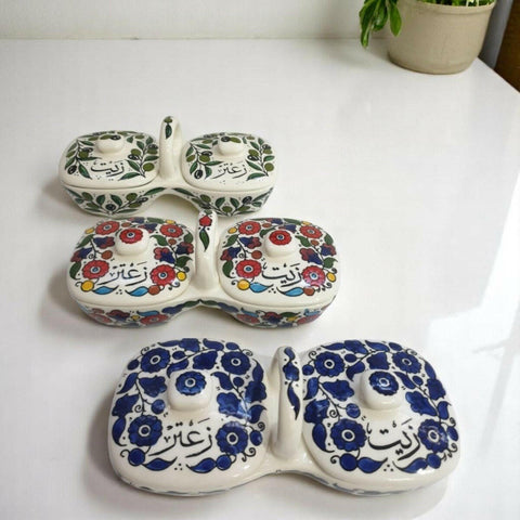 Olive Oil and Zaatar Plates Set 12×11.5×23.5 cm