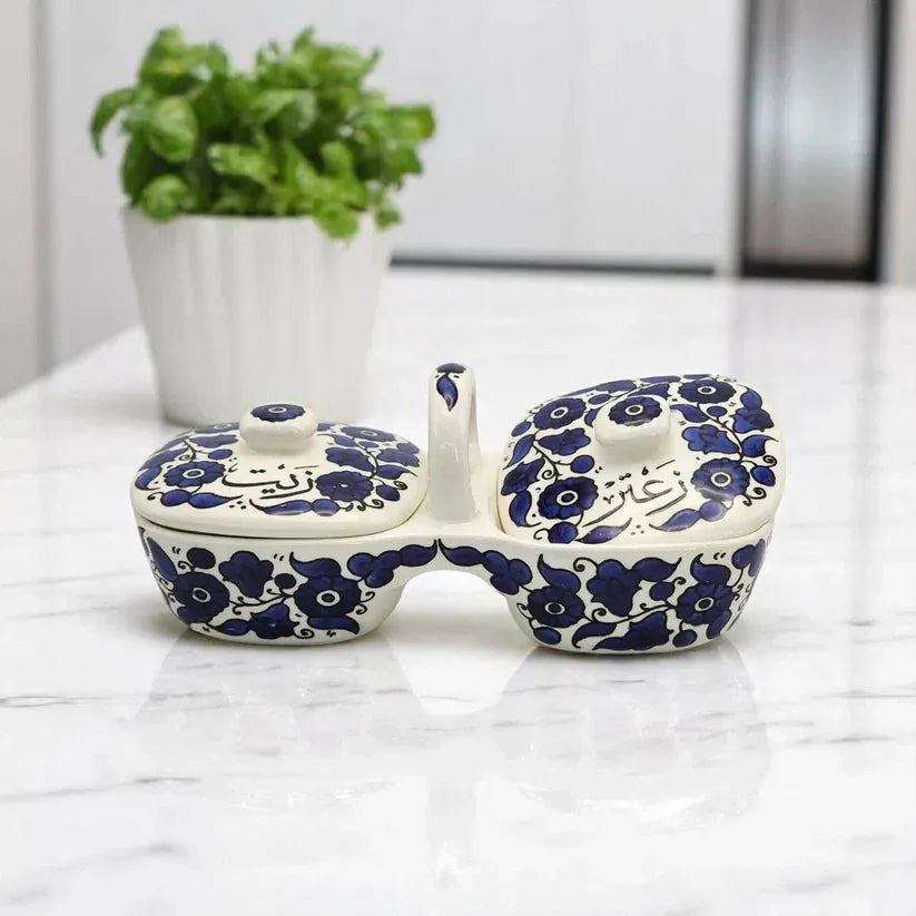  Olive Oil and Zaatar Plates Set 12×11.5×23.5 cm Watany Palestinian Products Ceramics art-noise.myshopify.com olive-oil-and-zaatar-plates-set-12x11-5x23-5-cm