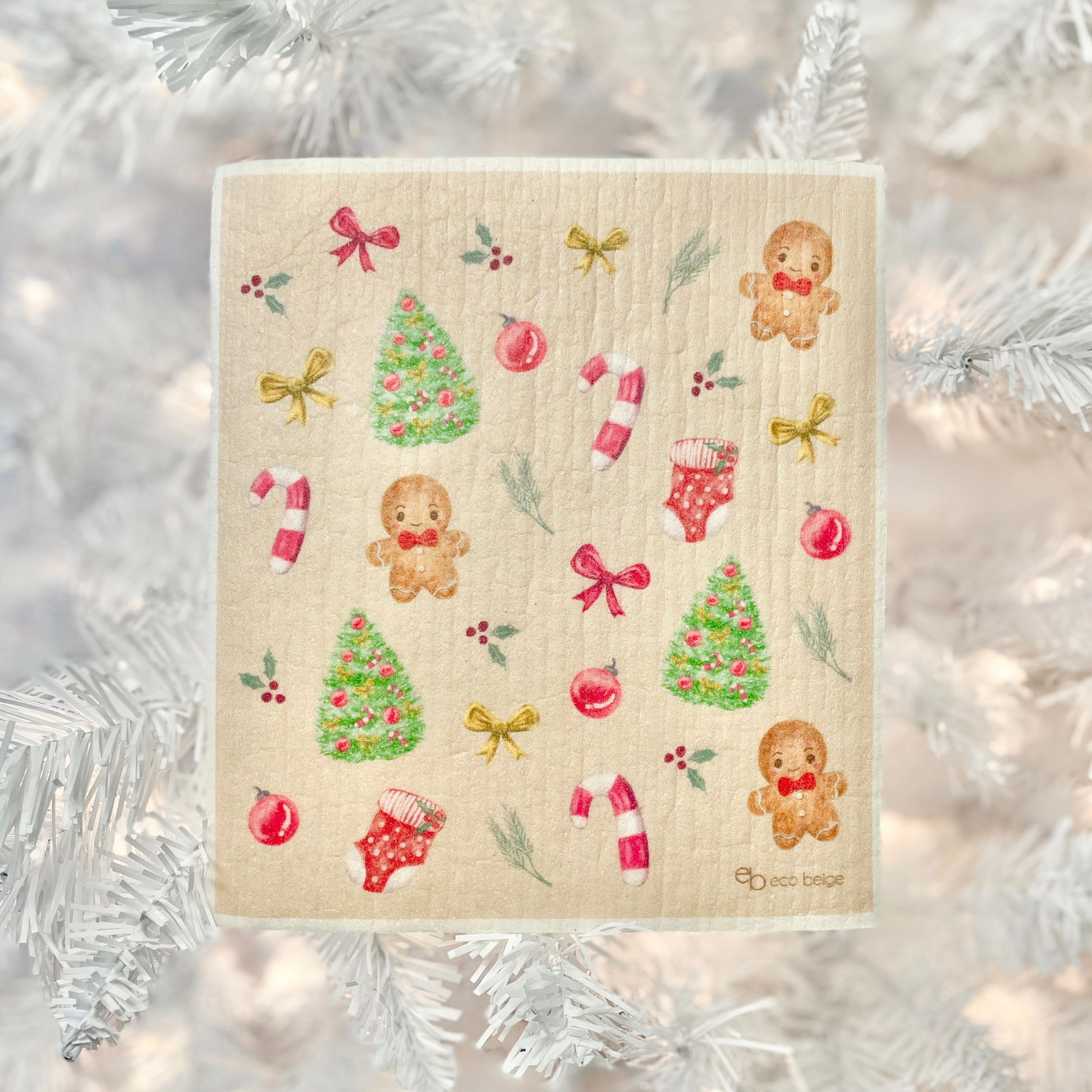 Merrycute Christmas Sponge Cloth Eco Beige Kitchen Cleaning art-noise.myshopify.com merrycute-christmas-sponge-cloth