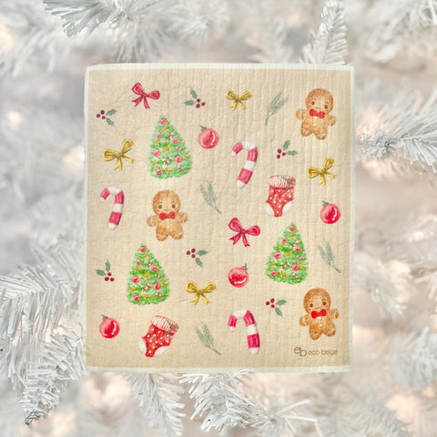 Merrycute Christmas Sponge Cloth Eco Beige Kitchen Cleaning art-noise.myshopify.com merrycute-christmas-sponge-cloth