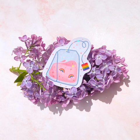  Rainbow Tea | Pride Sticker Cheeky Peach Designs Sticker art-noise.myshopify.com rainbow-tea-pride-sticker