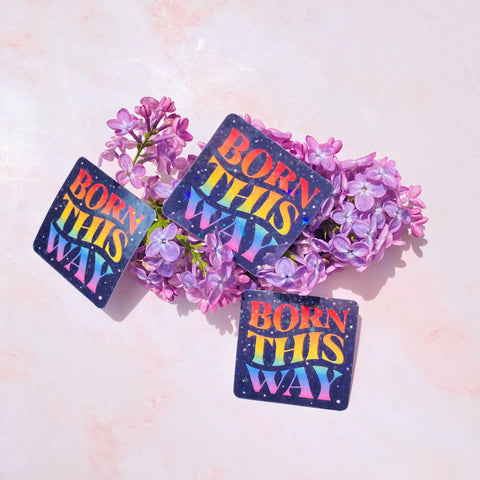  Born this WAY | Pride Sticker Cheeky Peach Designs Sticker art-noise.myshopify.com born-this-way-pride-sticker