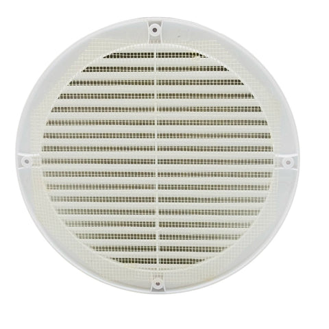 Byson Round Air Vent Grilles, Plastic with Screen - White