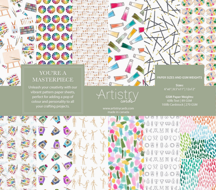 Artistry Cards Paper Pack - You're A Masterpiece 8.5x11 / 24 shts - Art Noise