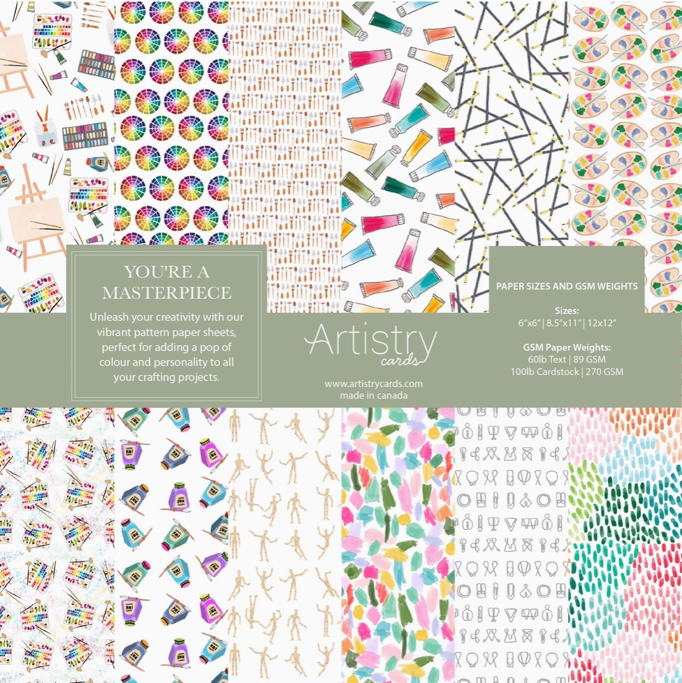 Artistry Cards Paper Pack - You're A Masterpiece 8.5x11 / 24 shts - Art Noise Artistry Cards Paper Pack - You're A Masterpiece 8.5x11 / 24 shts Artistry Cards Scrapbook Supplies art-noise.myshopify.com artistry-cards-paper-pack-youre-a-masterpiece-8-5x11-24-shts