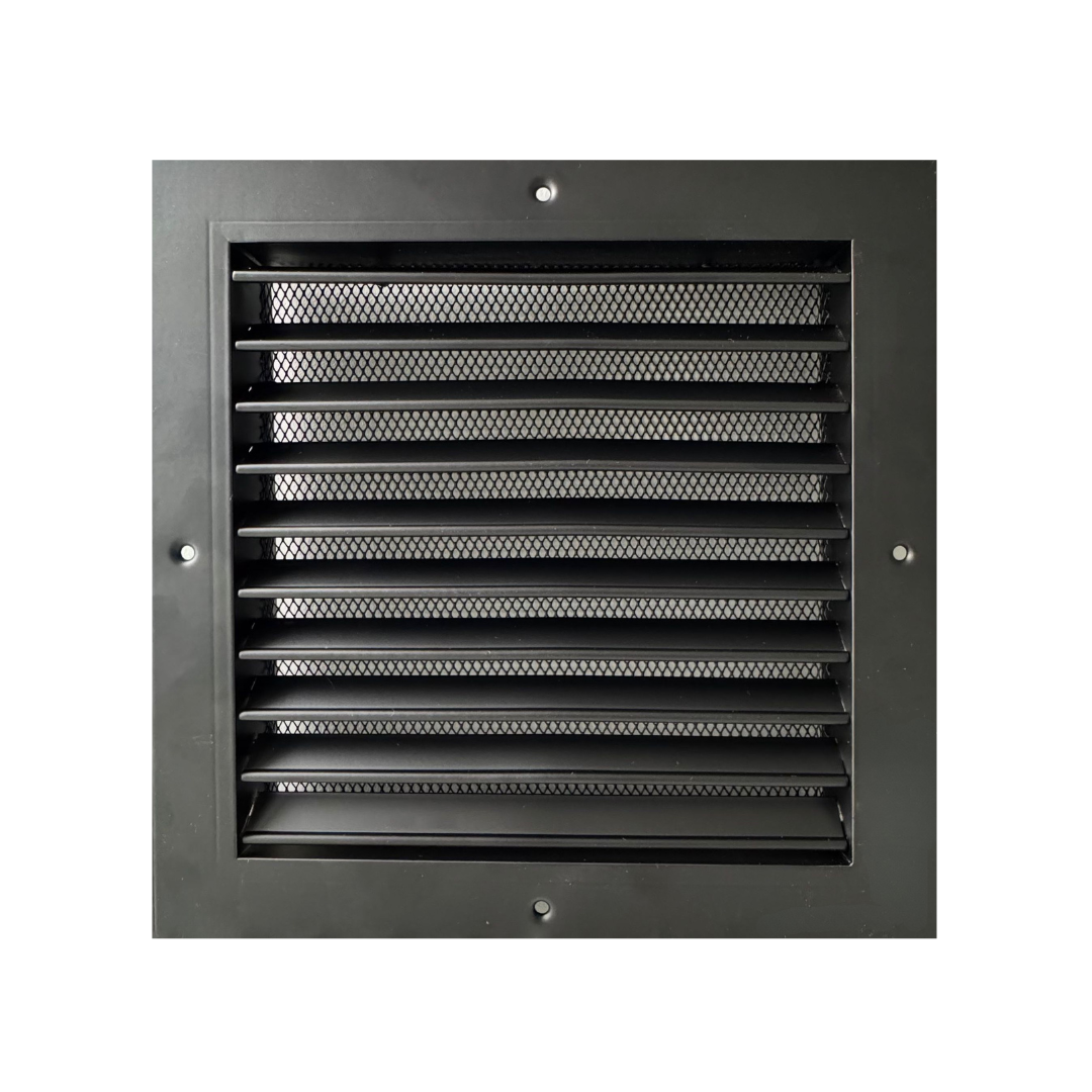 Byson Fixed Louver Grilles 1in, Aluminum with Insect Screen - White