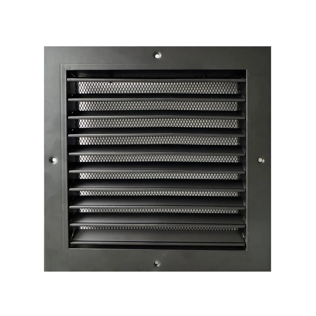  Byson Fixed Louver Grilles 1in, Aluminum with Insect Screen - White Byson Building Materials art-noise.myshopify.com byson-fixed-louver-grilles-1in-aluminum-with-insect-screen-white