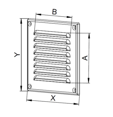 Byson Flat Steel Fixed Grille with Screen - Antique Black finish
