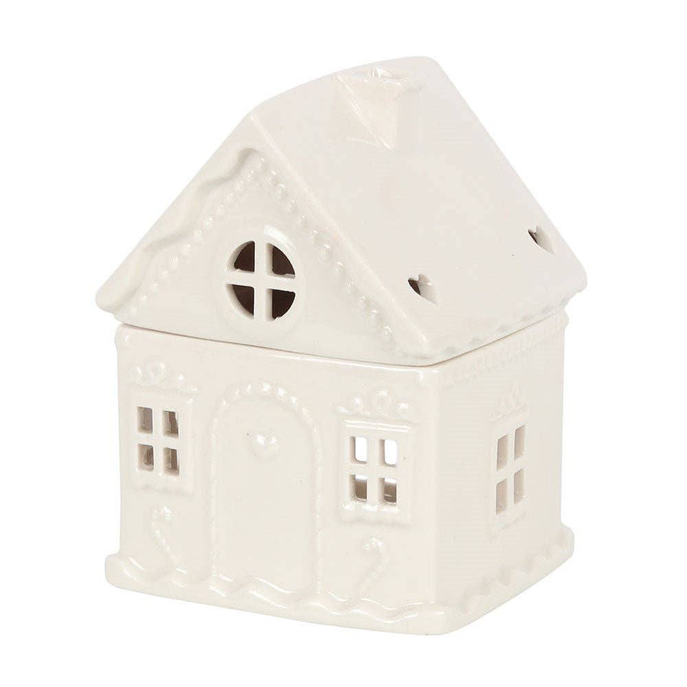 White Christmas Gingerbread House Oil Burner Eloise and Oliver Wax Melter art-noise.myshopify.com white-christmas-gingerbread-house-oil-burner