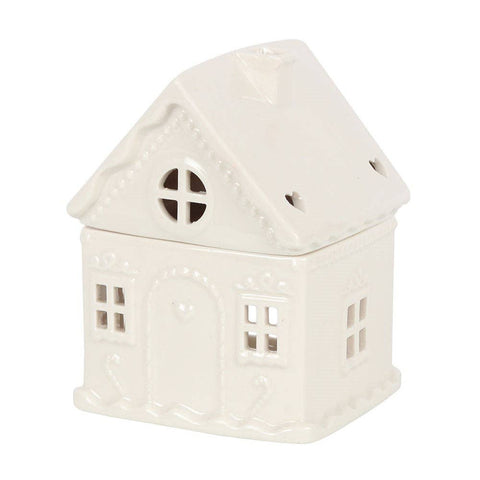 White Christmas Gingerbread House Oil Burner Eloise and Oliver Wax Melter art-noise.myshopify.com white-christmas-gingerbread-house-oil-burner