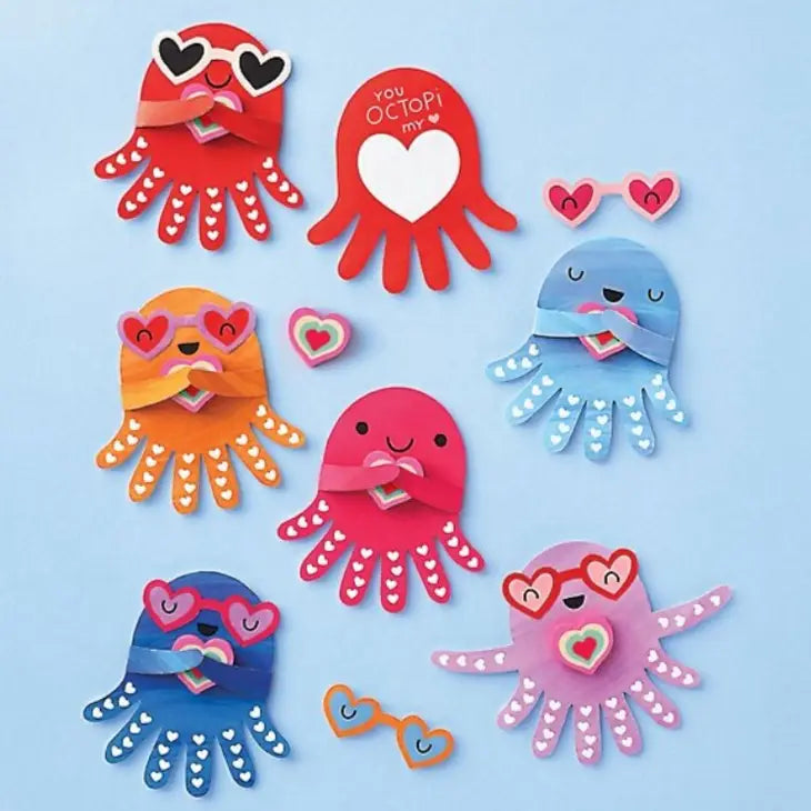 Octopi Eraser Valentine Card Kit