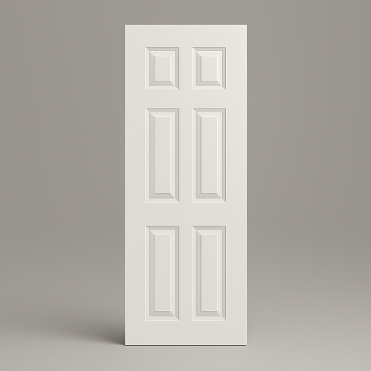 6‑Panel Hollow Core Interior Door – Textured Slab, 78″/90″ Heights