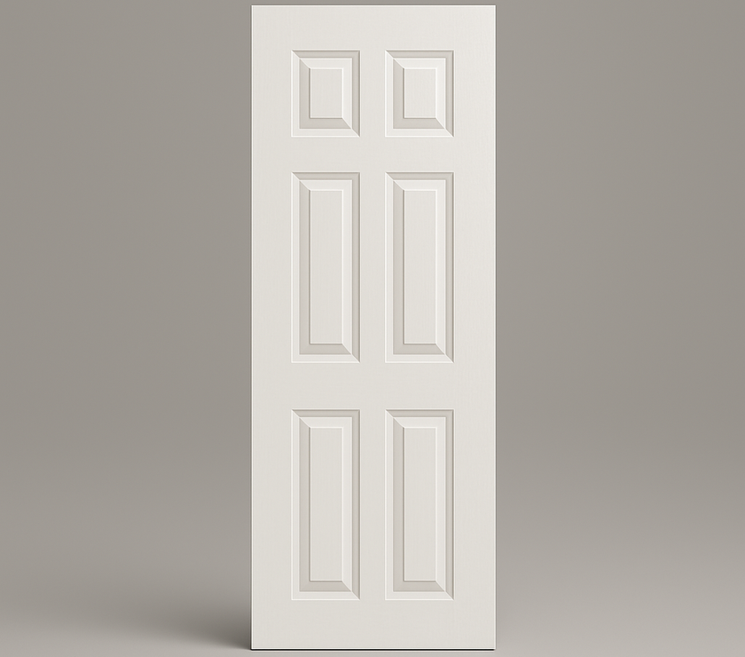 6‑Panel Hollow Core Interior Door – Textured Slab, 78″/90″ Heights