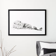 Adorable Sea Otter swimming with her Cub