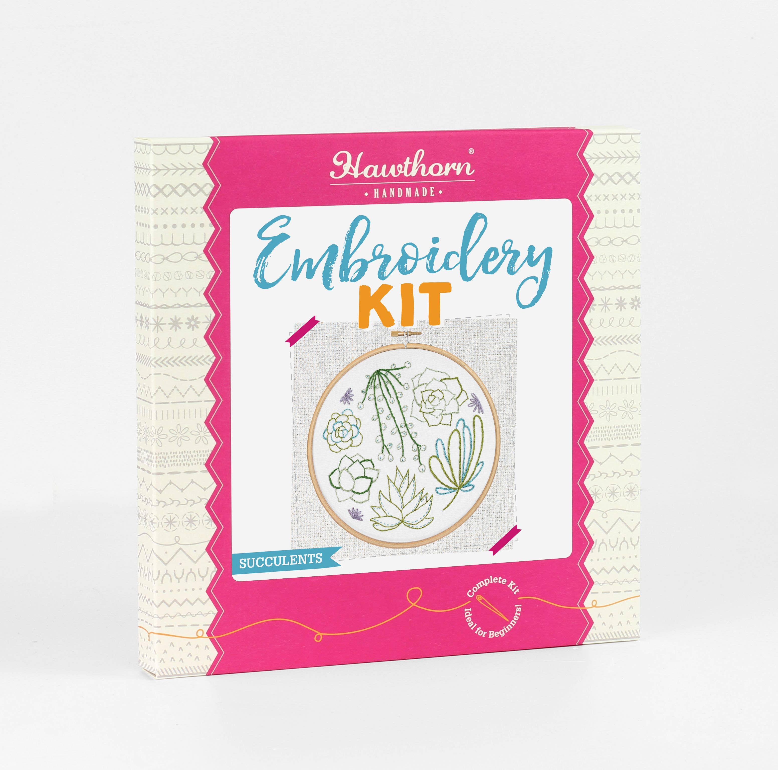 Succulents Embroidery Kit | Complete Craft Kit for Beginners