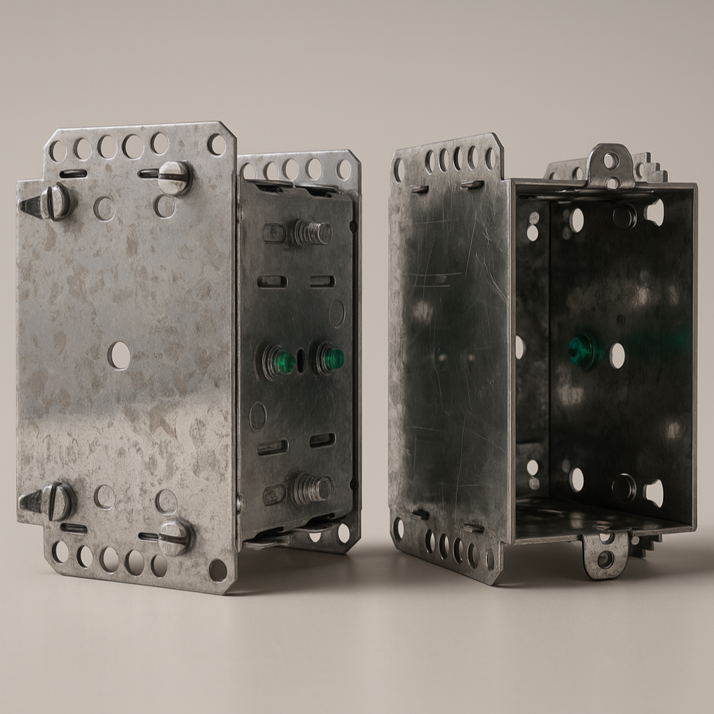 1‑Gang Steel Device Box 3x2x2 ½ – Galvanized, 12.5 cu in, ETL Good Day Building Supply Inc. product_type art-noise.myshopify.com 1-gang-steel-device-box-3x2x2-galvanized-12-5-cu-in-etl