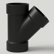LESSO ABS 45° Wye – Hub x Hub x Hub DWV Fitting | 1 1/2"–3"