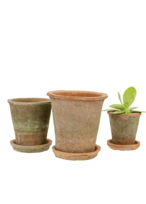Aged Clay Pot + Saucer – Antique Redstone Clementine Home Floral Gift product_type art-noise.myshopify.com aged-clay-pot-saucer-antique-redstone