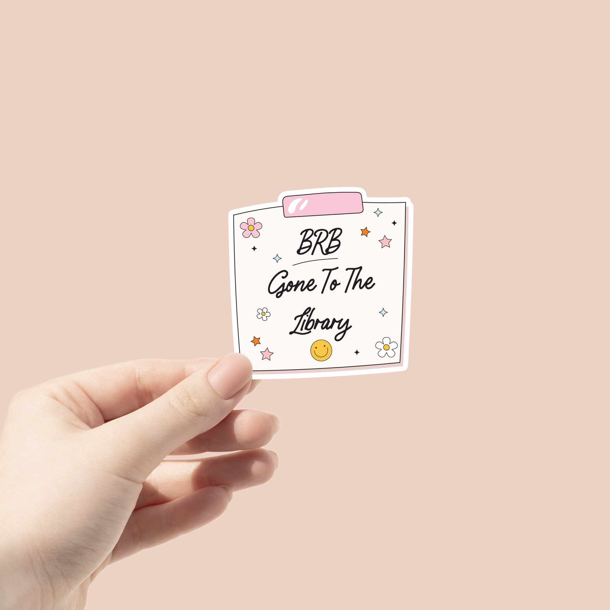 BRB Gone to the Library Sticker Glitter Paper Scissors sticker art-noise.myshopify.com brb-gone-to-the-library-sticker