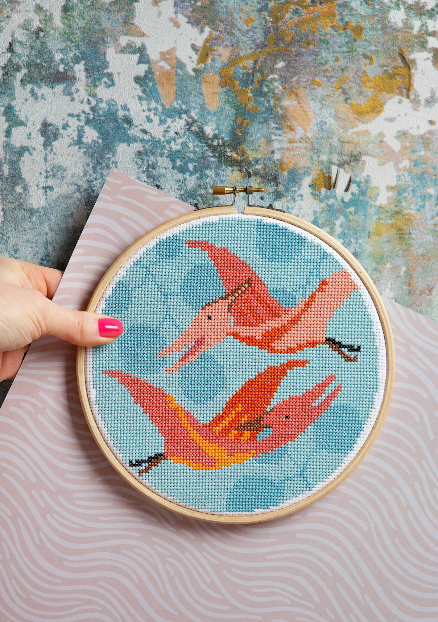 Pterodactyl Cross Stitch Kit | Beginner Craft Kit