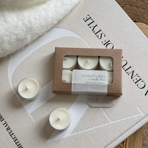 Sea Salt + Sage Tealight Soy Candle Box | Mindful Home Gifts