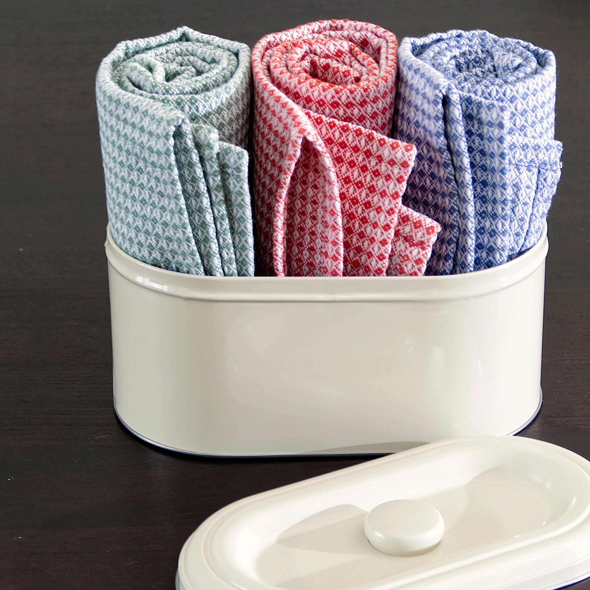 Diamond Waffle Kitchen Towels - Set/3