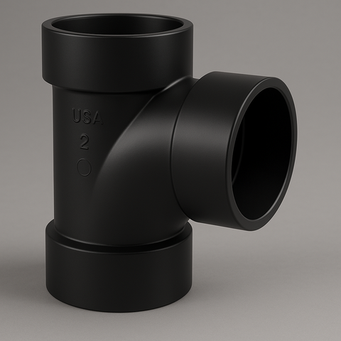 LESSO ABS Sanitary Tee – Hub x Hub x Hub DWV Fitting | 1 1/2" & 2"