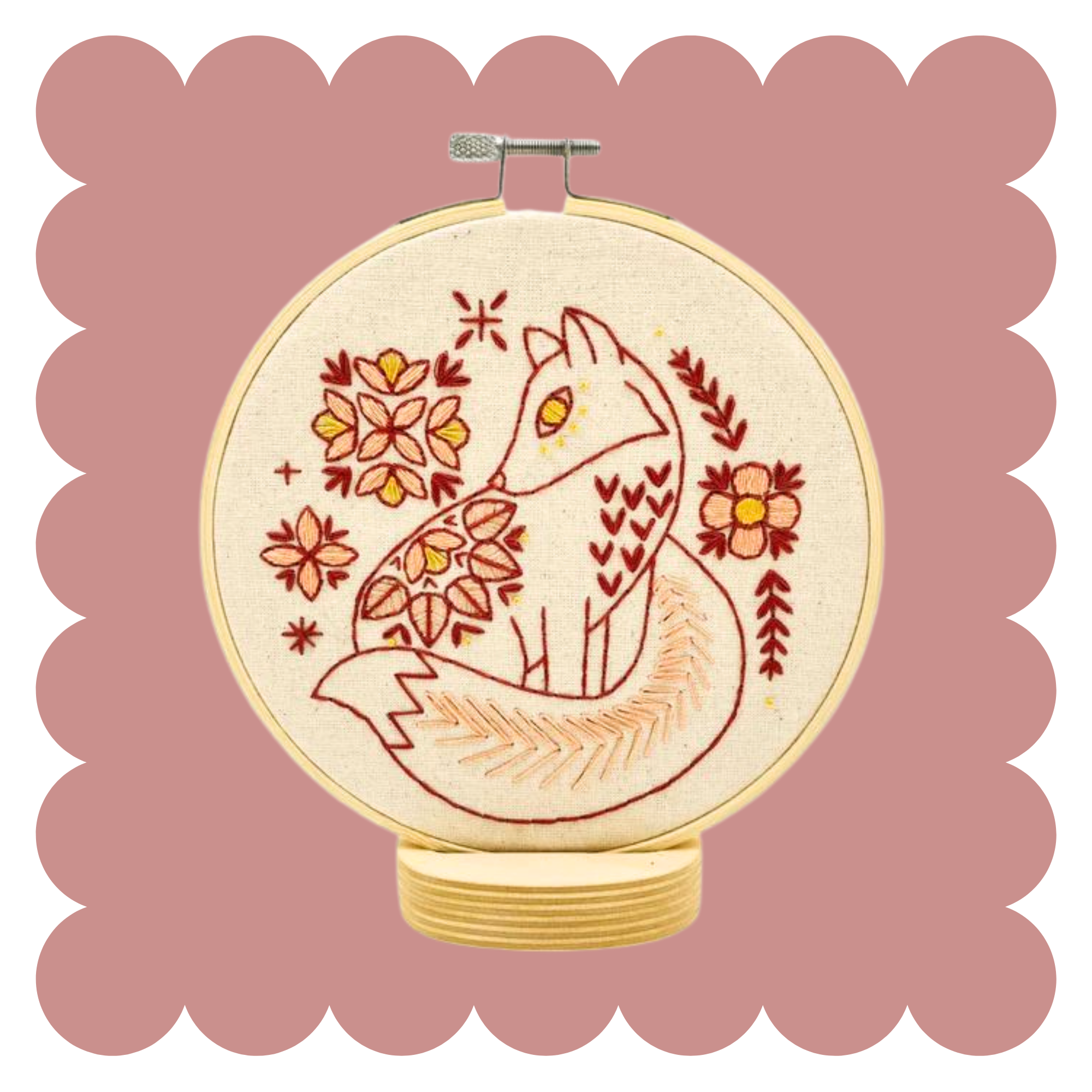 Folk Fox Complete Embroidery Kit
