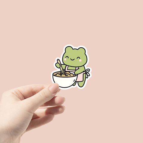 Baking Frog Sticker Glitter Paper Scissors sticker art-noise.myshopify.com baking-frog-sticker