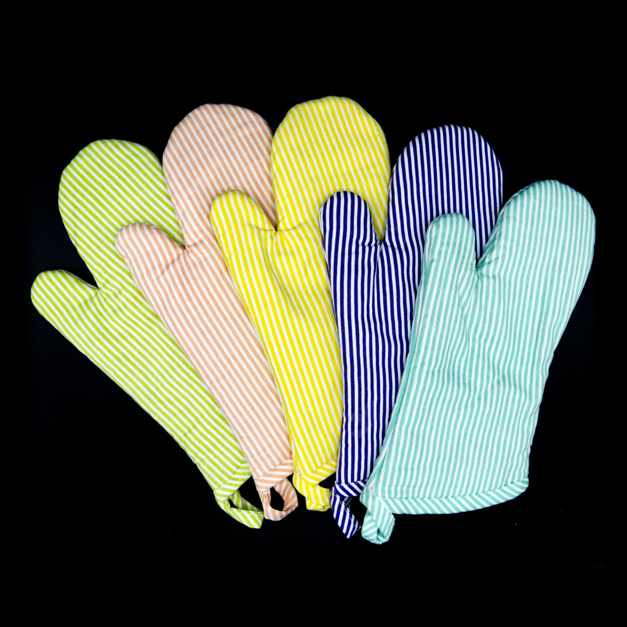 Banker Stripes-Oven Mitt and Pot Holder Set
