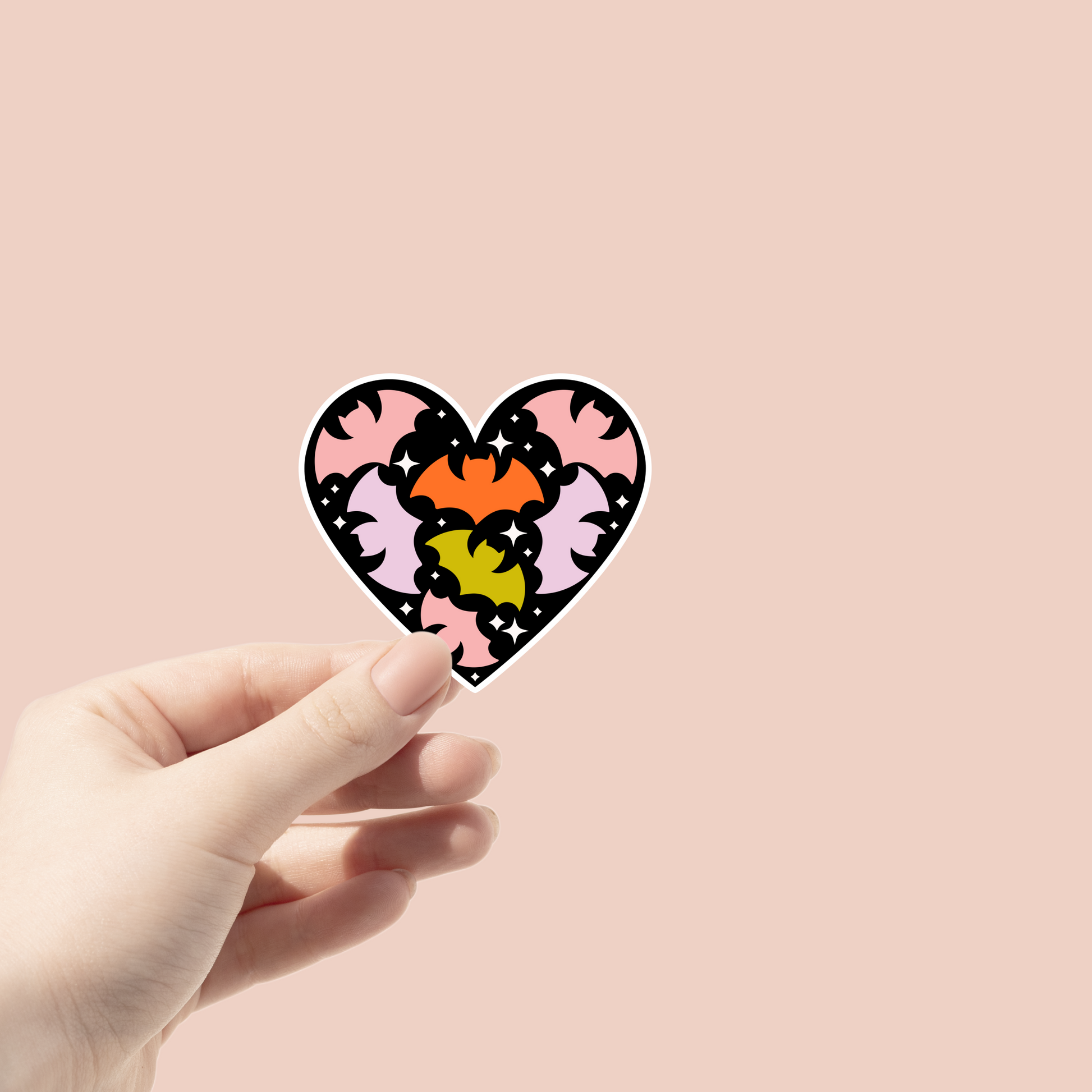 Bat Heart Sticker Glitter Paper Scissors sticker art-noise.myshopify.com bat-heart-sticker