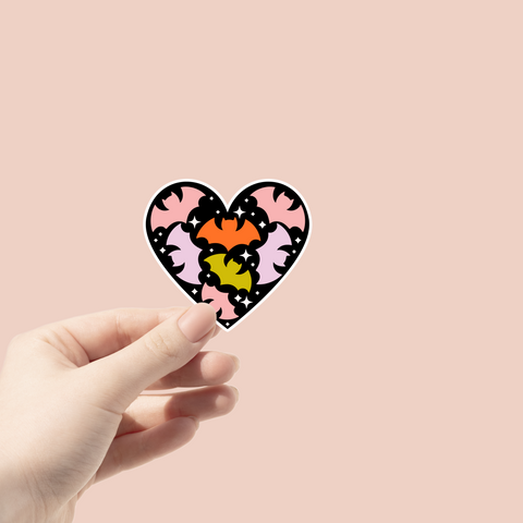 Bat Heart Sticker Glitter Paper Scissors sticker art-noise.myshopify.com bat-heart-sticker