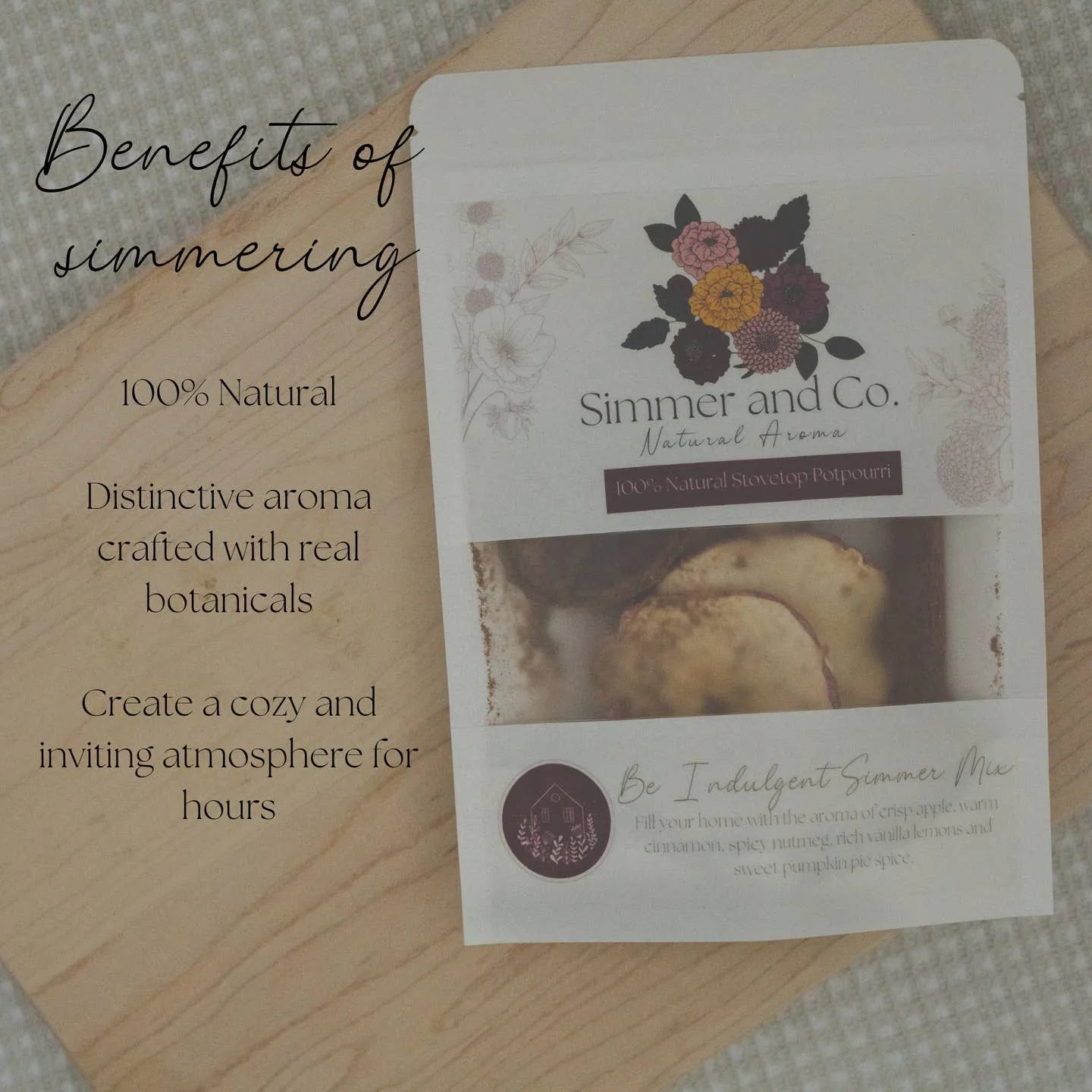  Be Indulgent Simmer Pot Mix – Cozy Apple Vanilla Spice Clementine Home Floral Gift  art-noise.myshopify.com be-indulgent-simmer-pot-mix-cozy-apple-vanilla-spice