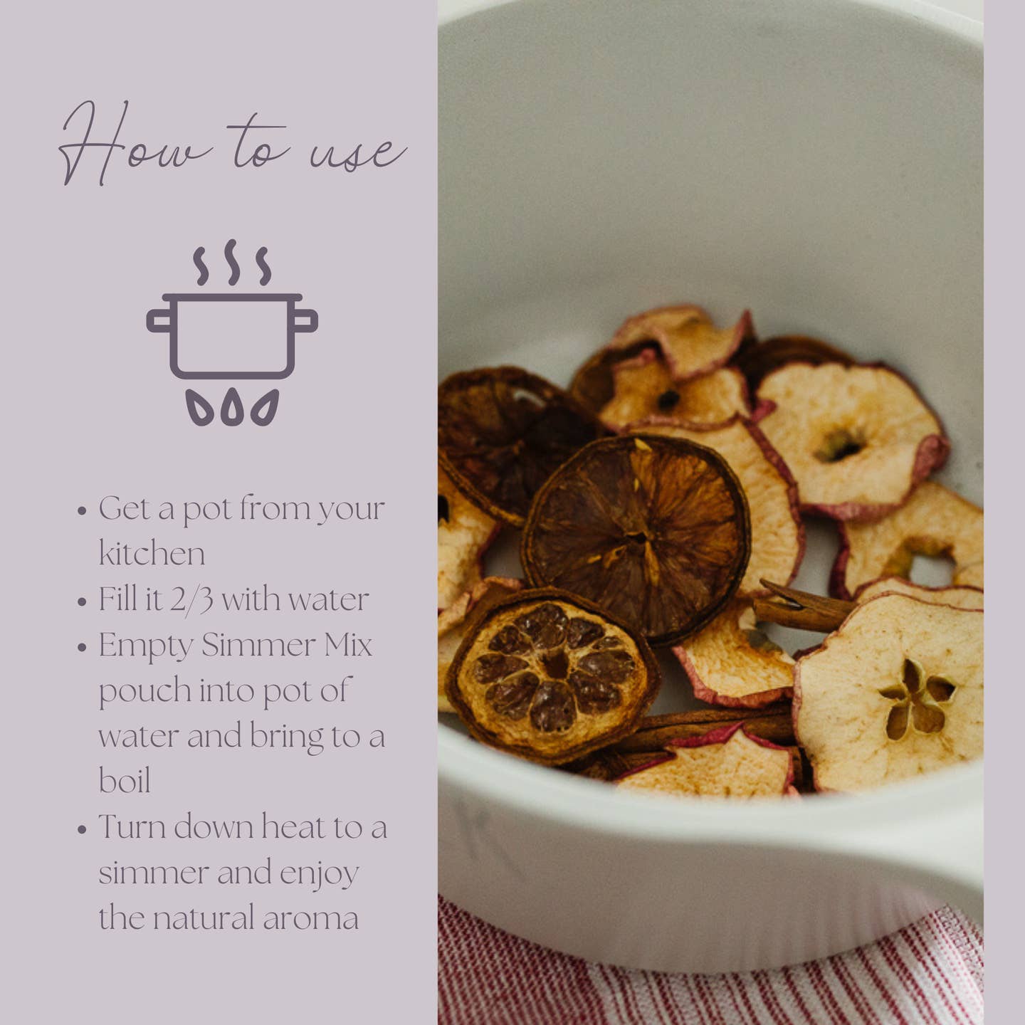 Be Indulgent Simmer Pot Mix – Cozy Apple Vanilla Spice