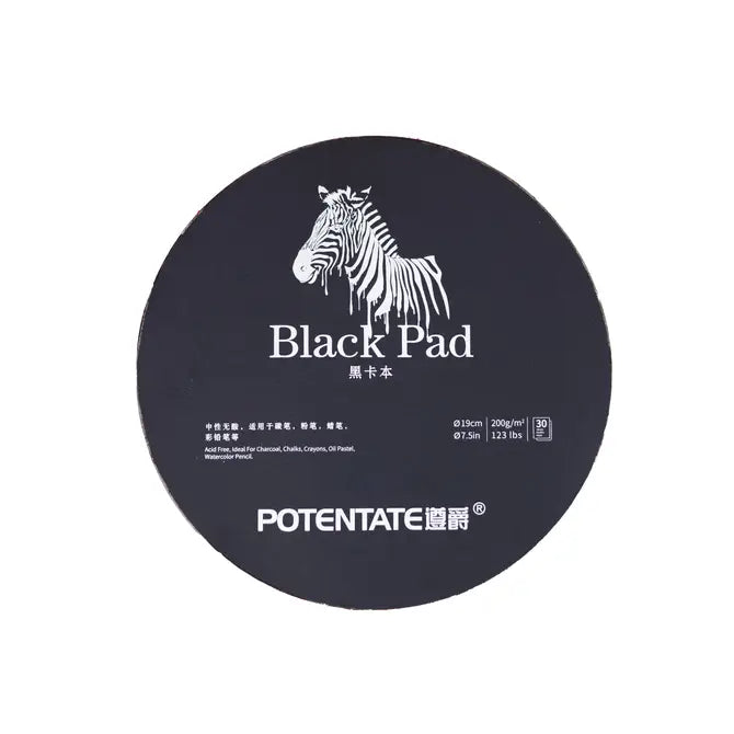 Potentate Circular Black Paper Pad - Art Noise