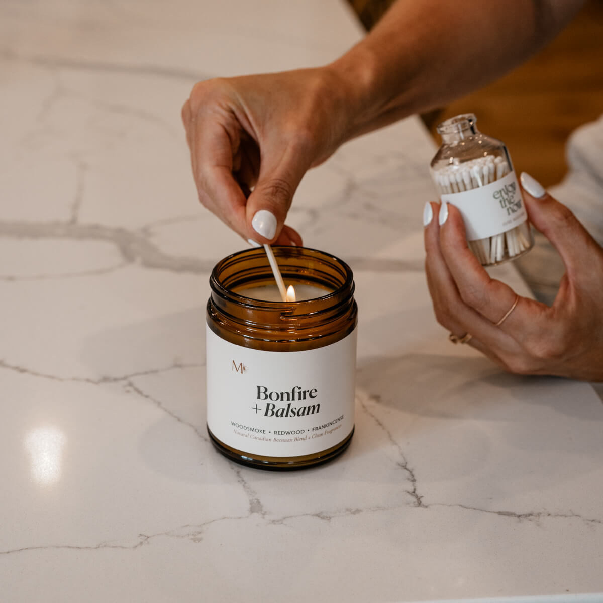 Bonfire + Balsam Candle Jar